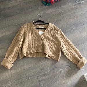 Oak + Fort Cable Knit Cardigan